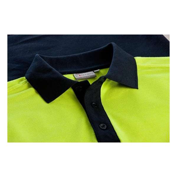 Santino Hivis poloshirt Hamburg - navy / fluor geel - maat L Santino Hivis poloshirt Hamburg - navy / fluor geel - maat L