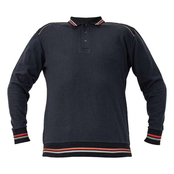 Knoxfield Polo-Sweater antraciet/rood L Knoxfield Polo-Sweater antraciet/rood L