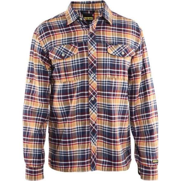 Blåkläder 3299-1137 Overhemd flanel Heren Navy/Orange maat XL Blåkläder 3299-1137 Overhemd flanel Heren Navy/Orange maat XL