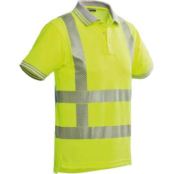 Santino poloshirt Venice met RWS reflectie - 200172 - fluor geel - maat L