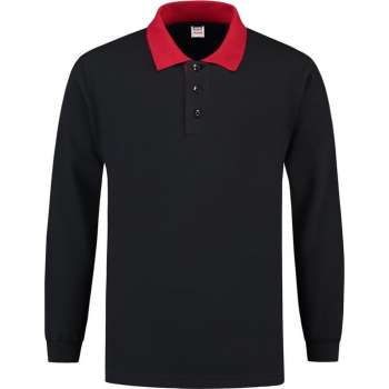 Tricorp Polosweater contrast - Casual - 301006 - Navy-Rood - maat XL