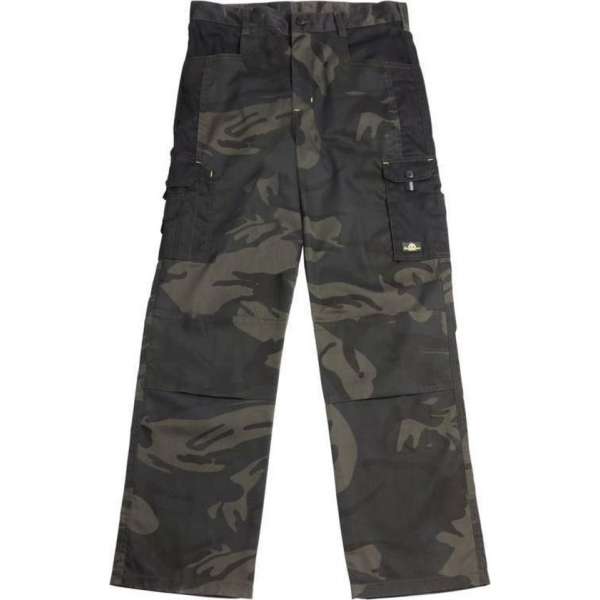 Uncle Sam WORKWEAR Broek met laadzak en hamerslus, kleur olijfcamouflage, maat 54 Uncle Sam WORKWEAR Broek met laadzak en hamerslus, kleur olijfcamouflage, maat 54