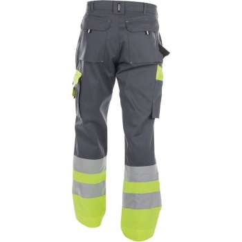 Dassy Omaha Hoge zichtbaarheidsbroek 200620 (300 g/m2) - binnenbeenlengte Standaard (81-86 cm) - Cementgrijs/Fluogeel - 44