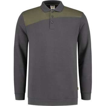 Tricorp Polo Sweater Bicolor Naden 302004 Donkergrijs / Army - Maat XL