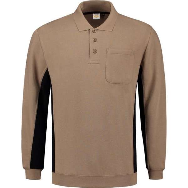 Tricorp polosweater Bi-Color - Workwear - 302001 - khaki-zwart - maat 5XL