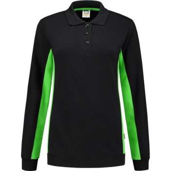 Tricorp polosweater bi-color dames - 302002 - zwart / lime - maat XS