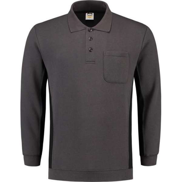 Tricorp Polosweater Bi-Color - Workwear - 302001 - Donkergrijs-Zwart - maat 3XL Tricorp Polosweater Bi-Color - Workwear - 302001 - Donkergrijs-Zwart - maat 3XL