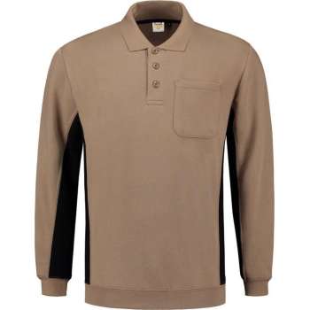 Tricorp polosweater Bi-Color - Workwear - 302001 -  khaki-zwart - maat 7XL