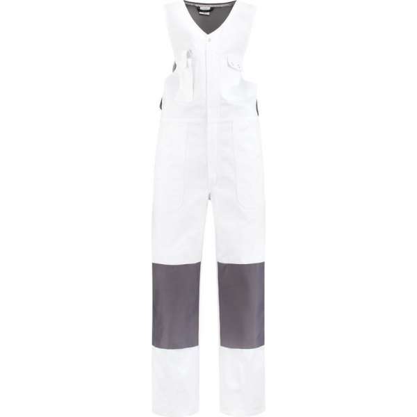 EM Workwear Bodybroek katoen/polyester wit-grijs maat 64 EM Workwear Bodybroek katoen/polyester wit-grijs maat 64