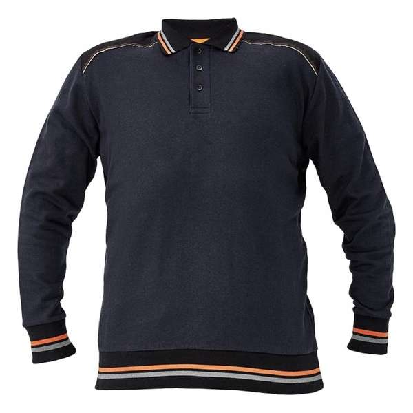 Knoxfield Polo-Sweater antraciet/oranje S