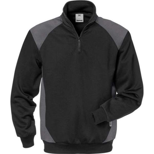 Fristads Sweater met Korte Rits 7048 SHV-996-Zwart/Grijs-M Fristads Sweater met Korte Rits 7048 SHV-996-Zwart/Grijs-M