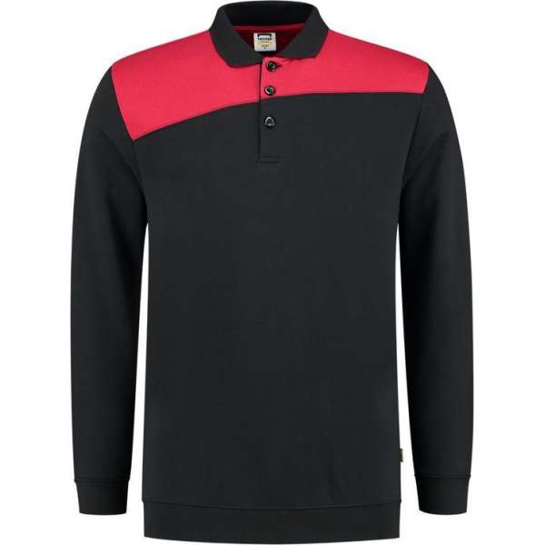 Tricorp Polo Sweater Bicolor Naden 302004 Zwart / Rood - Maat S Tricorp Polo Sweater Bicolor Naden 302004 Zwart / Rood - Maat S