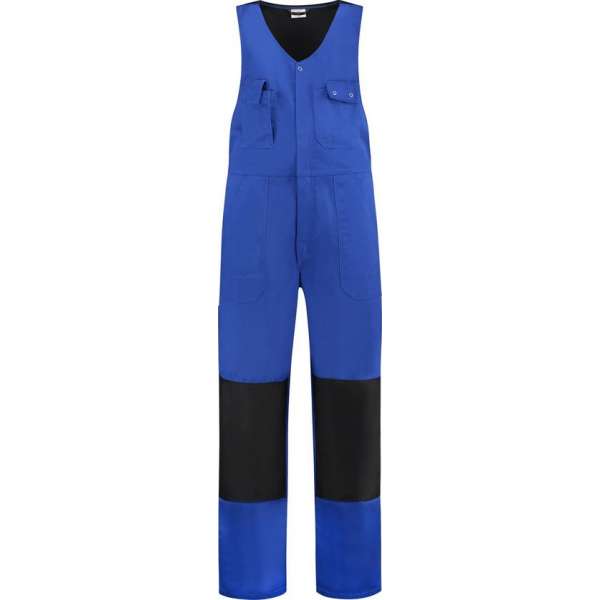 EM Workwear Bodybroek katoen/polyester korenblauw-zwart maat 50 EM Workwear Bodybroek katoen/polyester korenblauw-zwart maat 50