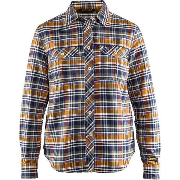 Blåkläder 3209-1137 Dames overhemd flanel Navy/Orange maat XL Blåkläder 3209-1137 Dames overhemd flanel Navy/Orange maat XL
