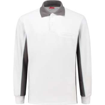Workman Polosweater Bi-Colour - 2408 wit / grijs - Maat 4XL