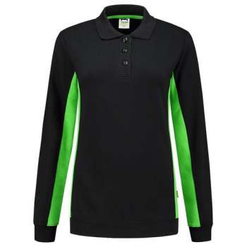 Tricorp polosweater bi-color dames - 302002 - zwart / lime - maat M