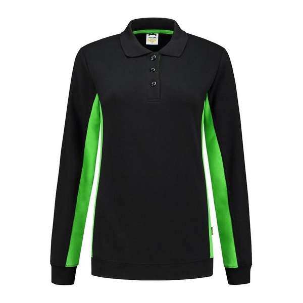 Tricorp polosweater bi-color dames - 302002 - zwart / lime - maat M Tricorp polosweater bi-color dames - 302002 - zwart / lime - maat M