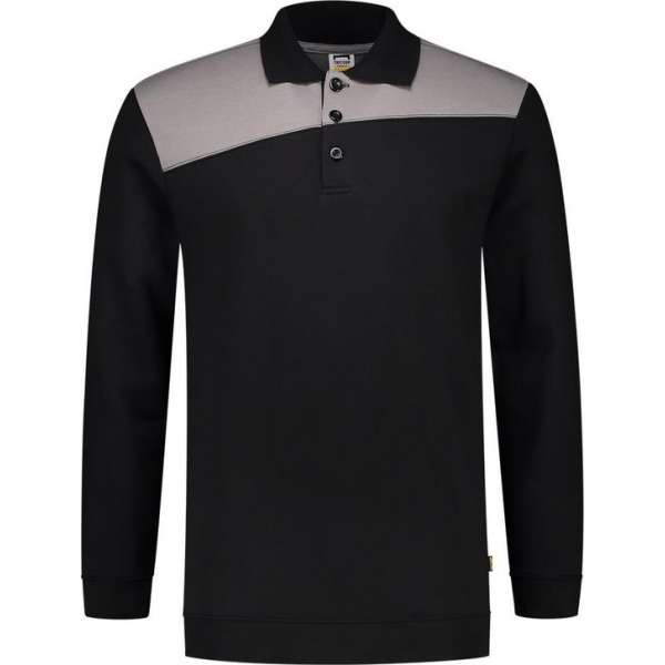 Tricorp Polo Sweater Bicolor Naden 302004 Zwart / Grijs - Maat XS Tricorp Polo Sweater Bicolor Naden 302004 Zwart / Grijs - Maat XS