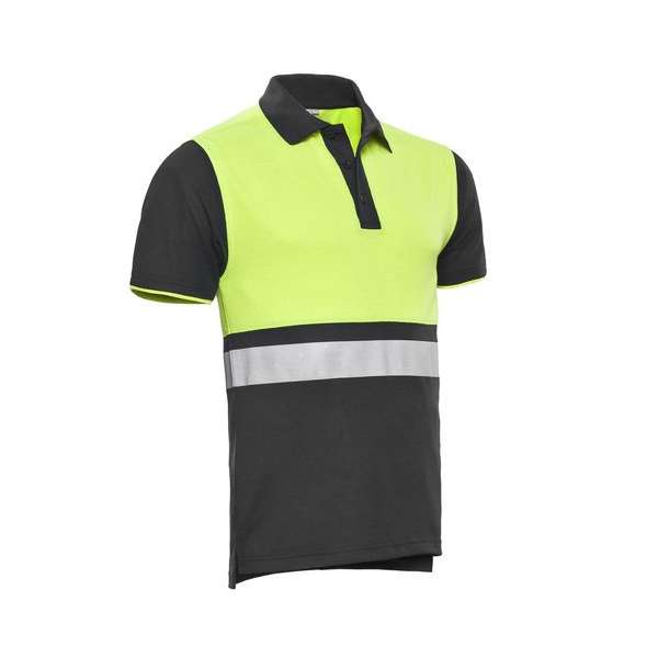 Santino Hivis poloshirt Hamburg - navy / fluor geel - maat S Santino Hivis poloshirt Hamburg - navy / fluor geel - maat S