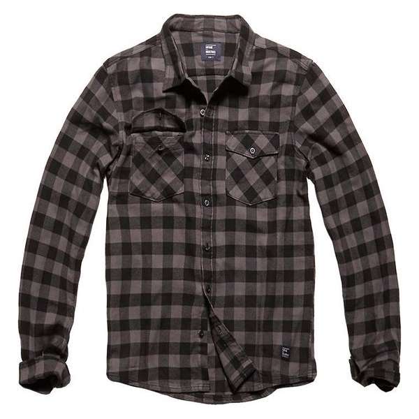 Vintage Industries Harley Shirt Grey Check Heren Vintage Industries Harley Shirt Grey Check Heren