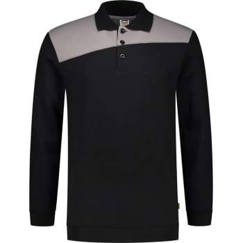 Tricorp Polo Sweater Bicolor Naden  302004 Zwart / Grijs - Maat L