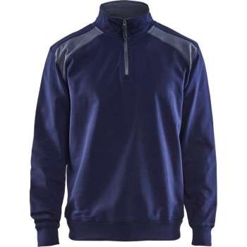 Blåkläder 3353-1158 Sweater halve rits Marineblauw/Grijs maat 4XL