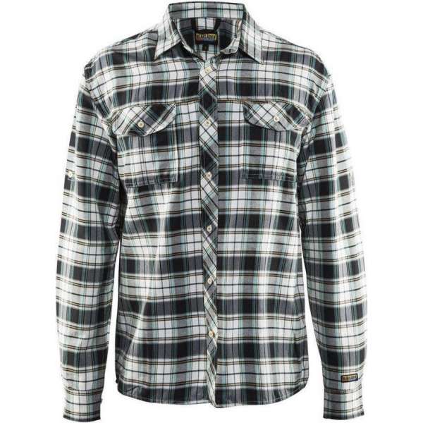 Blåkläder 3299-1136 Overhemd flanel Heren Check Black/Off White maat M Blåkläder 3299-1136 Overhemd flanel Heren Check Black/Off White maat M