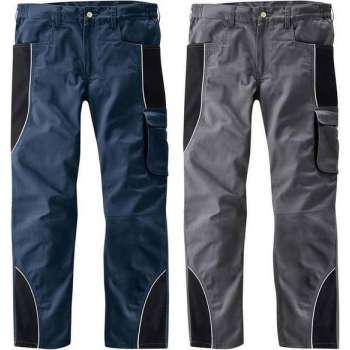 Tailleband broek met reflecterende biezen, kleur marine/zwart, maat 60