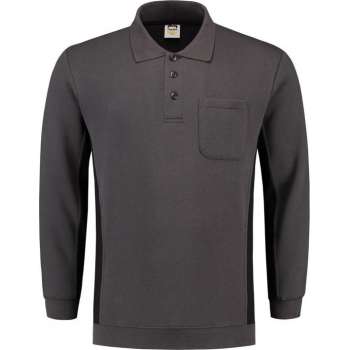 Tricorp Polosweater Bi-Color - Workwear - 302001 - Donkergrijs-Zwart - maat S