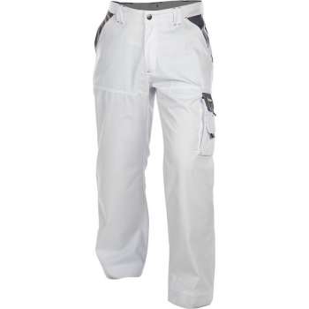 Dassy Nashville Tweekleurige werkbroek 200658 - binnenbeenlengte Standaard (81-86 cm) - Wit/Cementgrijs - 64