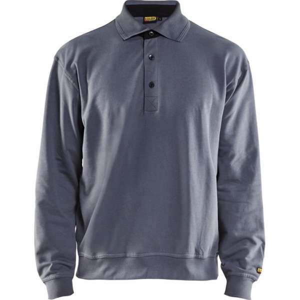 Blåkläder 3370-1158 Polo Sweatshirt Grijs maat M Blåkläder 3370-1158 Polo Sweatshirt Grijs maat M