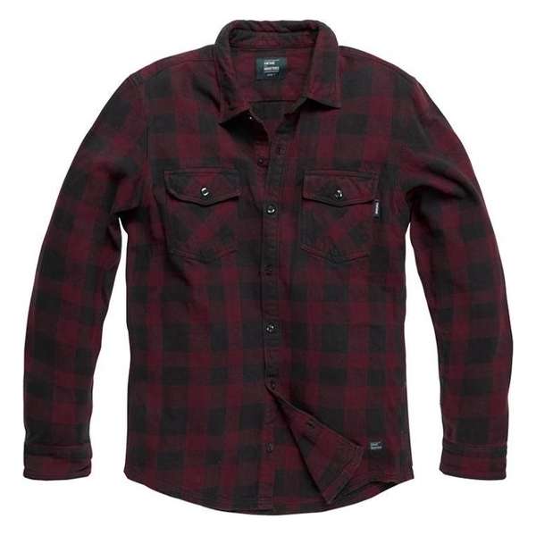Vintage Industries Globe heavyweight shirt burgundy Vintage Industries Globe heavyweight shirt burgundy