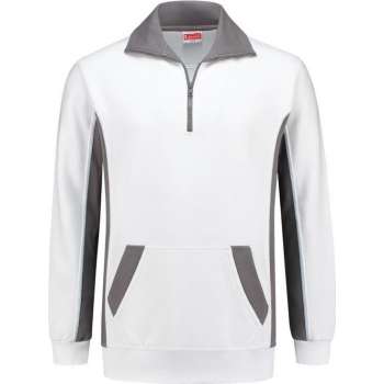 Workman Zipper Sweater Bi-Colour - 2708 wit/grijs - Maat 3XL