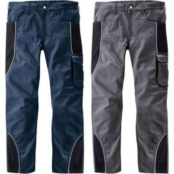 Tailleband broek met reflecterende biezen, kleur marine/zwart, maat 52