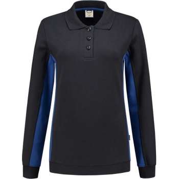 Tricorp polosweater bi-color dames - 302002 - navy / koningsblauw - maat XL
