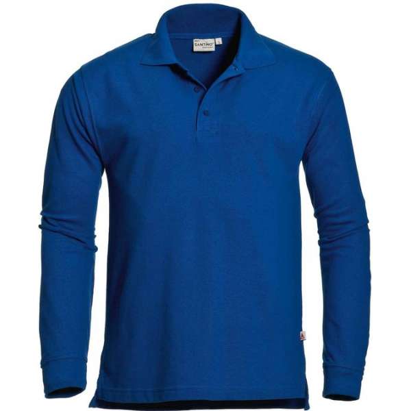 Santino Matt Polo-shirt lange mouwen - Blauw - M Santino Matt Polo-shirt lange mouwen - Blauw - M