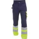 Dassy Omaha Hoge zichtbaarheidsbroek 200620 (300 g/m2) - binnenbeenlengte Standaard (81-86 cm) - Marineblauw/Fluogeel - 53
