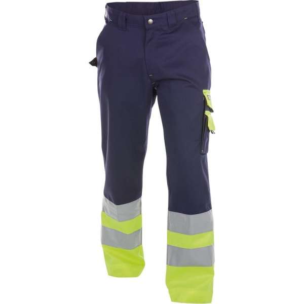 Dassy Omaha Hoge zichtbaarheidsbroek 200620 (300 g/m2) - binnenbeenlengte Standaard (81-86 cm) - Marineblauw/Fluogeel - 53 Dassy Omaha Hoge zichtbaarheidsbroek 200620 (300 g/m2) - binnenbeenlengte Standaard (81-86 cm) - Marineblauw/Fluogeel - 53