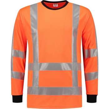 Tricorp T-shirt RWS Birdseye Lange Mouw 103002 Fluor Oranje  - Maat 5XL