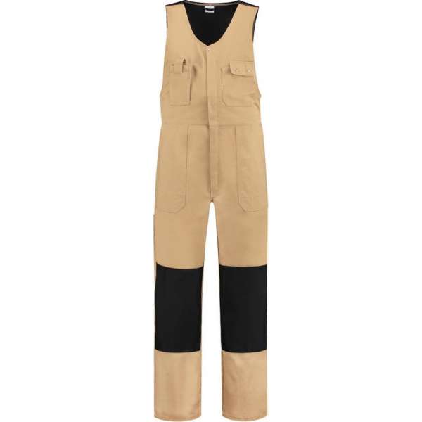 EM Workwear Bodybroek katoen/polyester kaki-zwart maat 56 EM Workwear Bodybroek katoen/polyester kaki-zwart maat 56