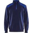 Blåkläder 3353-1158 Sweater halve rits Marineblauw/Korenblauw maat L