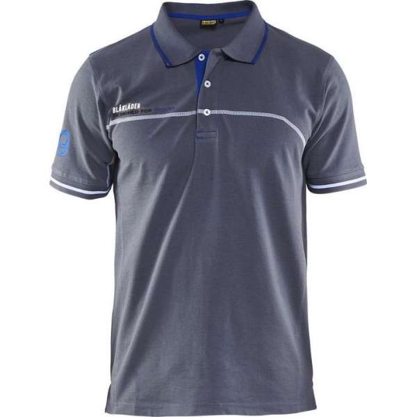 Blåkläder 3327-1050 Branded Poloshirt Grijs/Korenblauw maat XXXL Blåkläder 3327-1050 Branded Poloshirt Grijs/Korenblauw maat XXXL