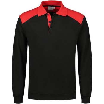 Santino Tesla 2color Polo-sweater (280g/m2) - Zwart | Rood - XL