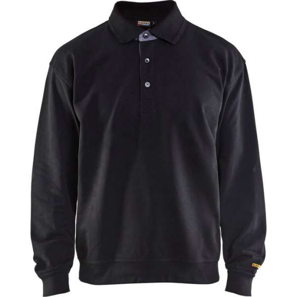 Blåkläder 3370-1158 Polo Sweatshirt Zwart maat XL Blåkläder 3370-1158 Polo Sweatshirt Zwart maat XL
