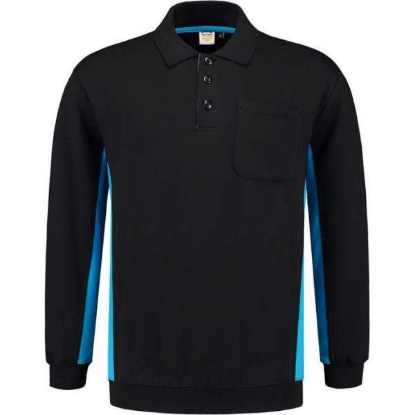 Tricorp 302001 Polosweater Zwart Turquoise maat 7XL Tricorp 302001 Polosweater Zwart Turquoise maat 7XL