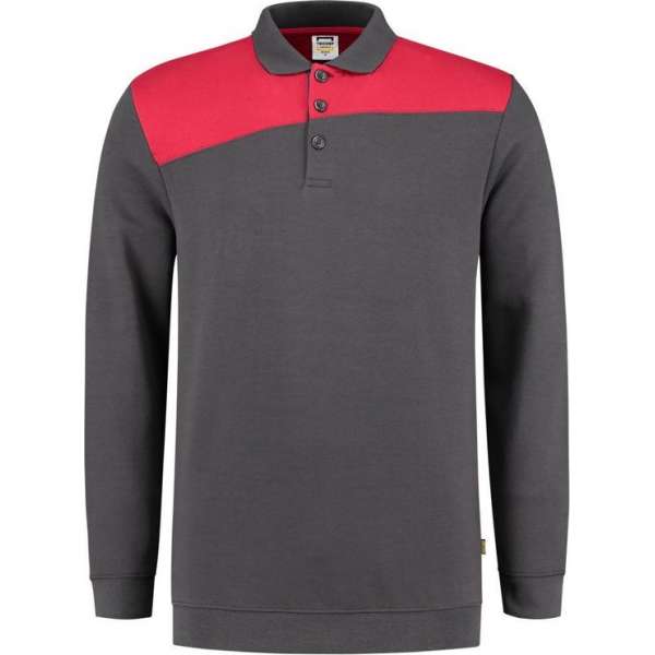 Tricorp Polo Sweater Bicolor Naden 302004 Donkergrijs / Rood - Maat 4XL Tricorp Polo Sweater Bicolor Naden 302004 Donkergrijs / Rood - Maat 4XL
