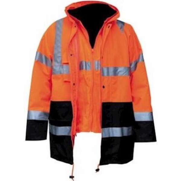 M-Wear 4-in-1 parka 0981 fluo oranje/marineblauw maat XXXL M-Wear 4-in-1 parka 0981 fluo oranje/marineblauw maat XXXL