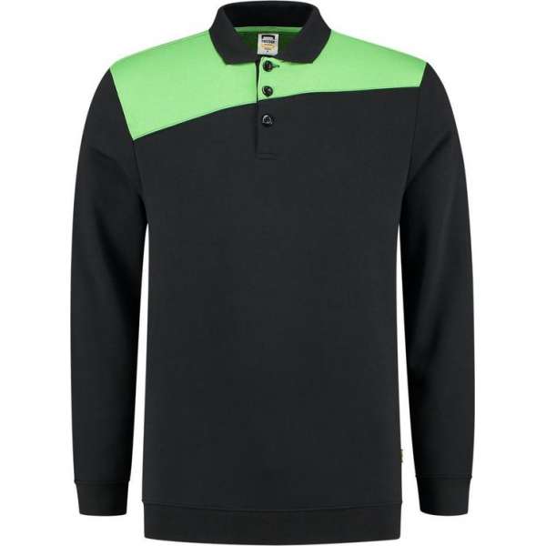Tricorp Polo Sweater Bicolor Naden 302004 Zwart / Lime - Maat 3XL Tricorp Polo Sweater Bicolor Naden 302004 Zwart / Lime - Maat 3XL