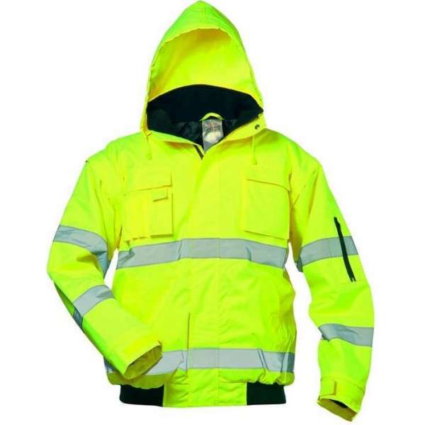 Veiligheidsjas neon geel wind- en waterdicht maat M Veiligheidsjas neon geel wind- en waterdicht maat M