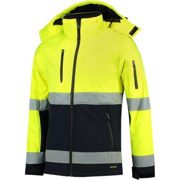 Tricorp Soft Shell Jack EN471 bi-color - Workwear - 403007 - fluor geel / navy - Maat M